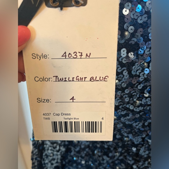 Blue Sequin Dress Size 4 - Picture 4 of 7